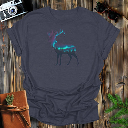 MyDesigns Physical Item S / Dark Heather Aurora Borealis Buck T-Shirt