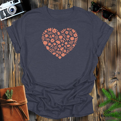 MyDesigns Physical Item S / Dark Heather Autumn Heart T-Shirt