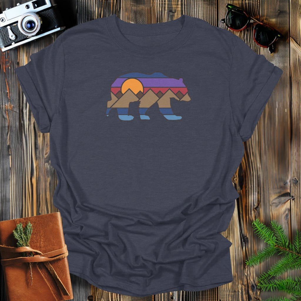 MyDesigns Physical Item S / Dark Heather Bear Sunset T-Shirt