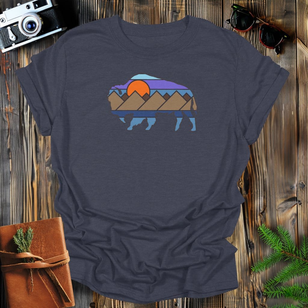 MyDesigns Physical Item S / Dark Heather Buffalo Sunset T-Shirt