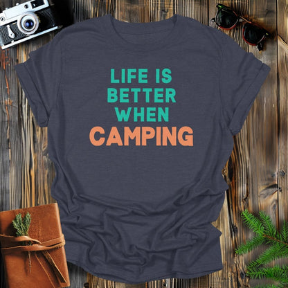 MyDesigns Physical Item S / Dark Heather Camping Life T-Shirt