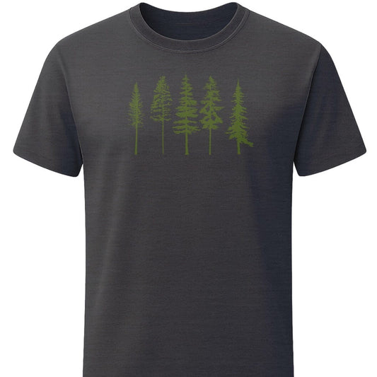 Evergreens T-Shirt In S / Dark Heather Lightweight adventure tee for outdoor lovers Perfect for hiking camping or road trips Made from soft breathable cotton for all-day comfort Ideal for nature lovers and adventurers FAYO Threads outdoor apparel remember Fun Awaits You Outside