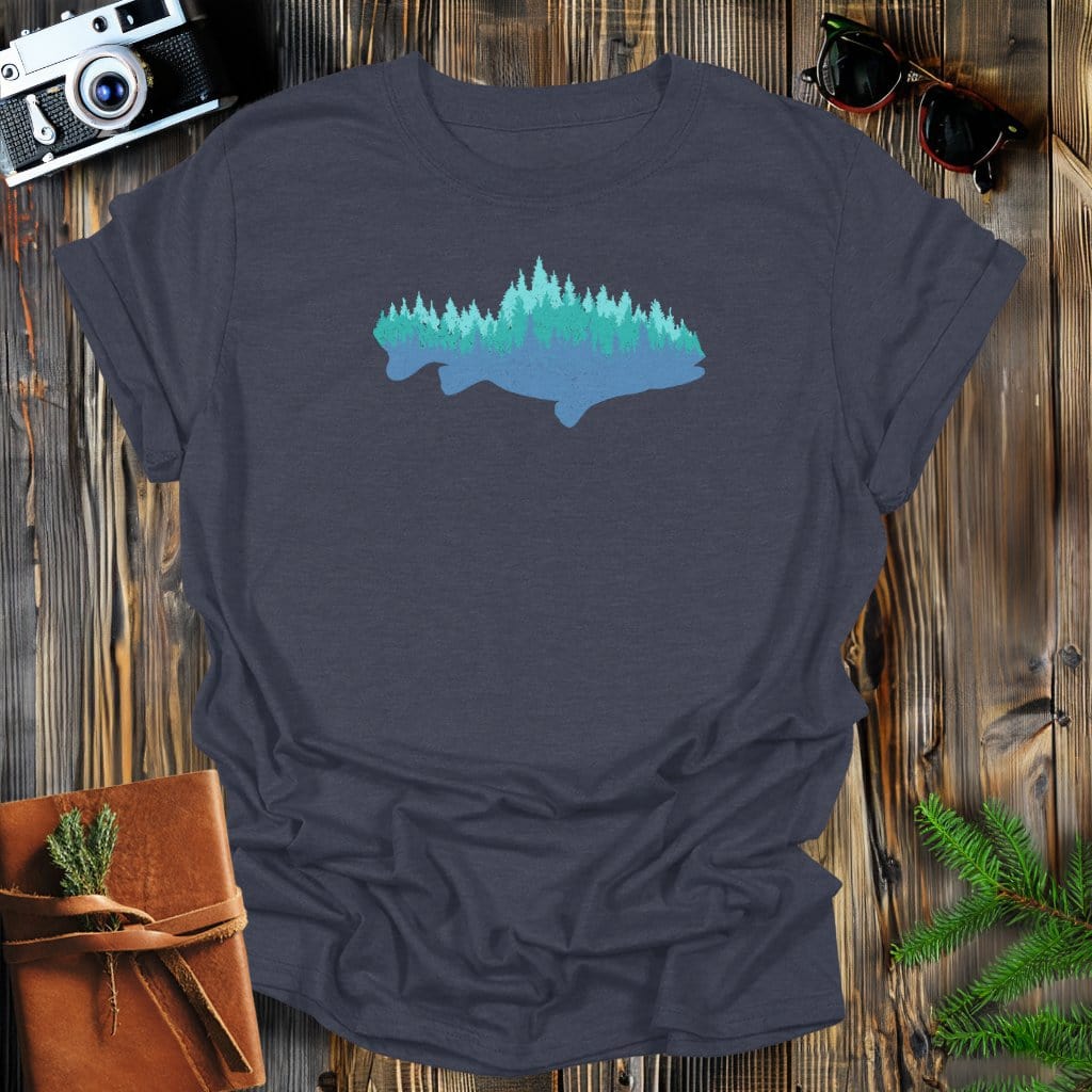 MyDesigns Physical Item S / Dark Heather Forest Fish Long Sleeve T-Shirt