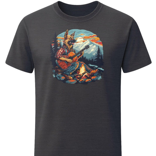German Shepherd Country Jam T-Shirt In S / Dark Heather Lightweight adventure tee for outdoor lovers Perfect for hiking camping or road trips Made from soft breathable cotton for all-day comfort Ideal for nature lovers and adventurers FAYO Threads outdoor apparel remember Fun Awaits You Outside