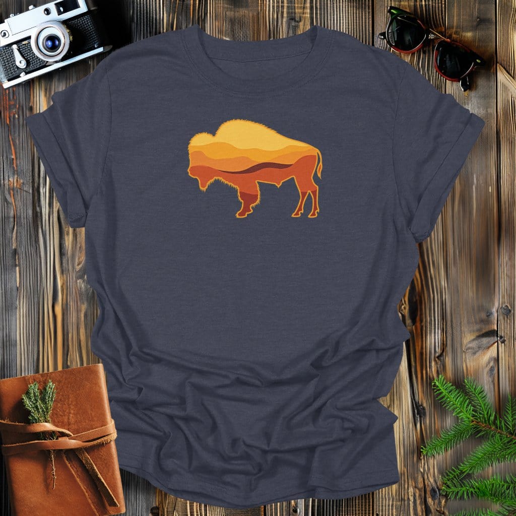 MyDesigns Physical Item S / Dark Heather Golden Bison T-Shirt