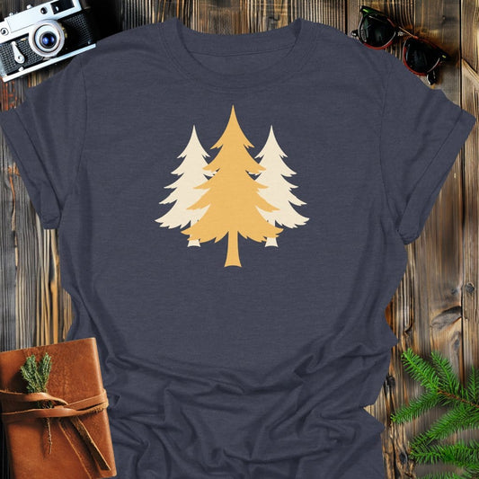Golden Evergreen T-Shirt In Dark Heather / S Lightweight adventure tee for outdoor lovers Perfect for hiking camping or road trips Made from soft breathable cotton for all-day comfort Ideal for nature lovers and adventurers FAYO Threads outdoor apparel remember Fun Awaits You Outside