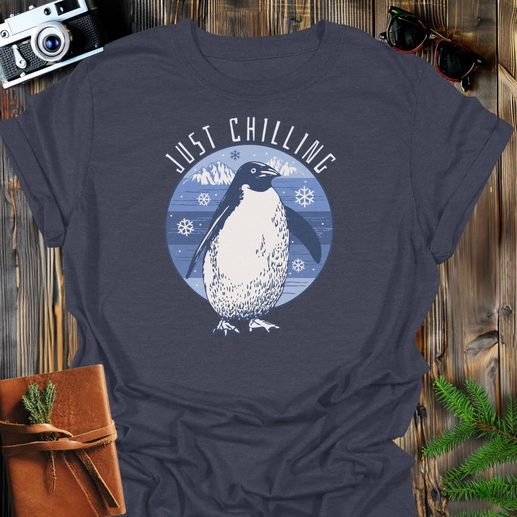 Just Chilling T-Shirt In Dark Heather / S Lightweight adventure tee for outdoor lovers Perfect for hiking camping or road trips Made from soft breathable cotton for all-day comfort Ideal for nature lovers and adventurers FAYO Threads outdoor apparel remember Fun Awaits You Outside