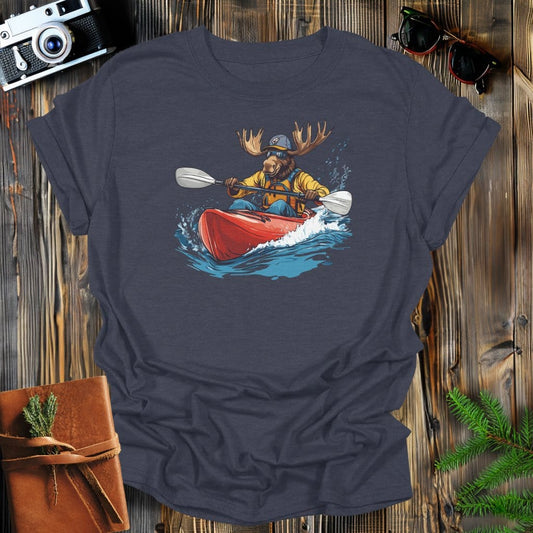 MyDesigns Physical Item S / Dark Heather Moose Kayak Expedition Long Sleeve T-Shirt