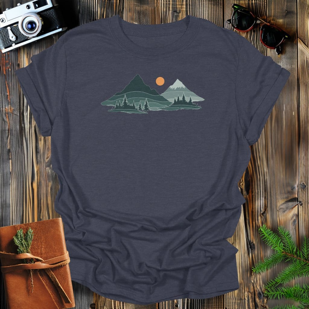 MyDesigns Physical Item S / Dark Heather Mountain Sunset T-Shirt