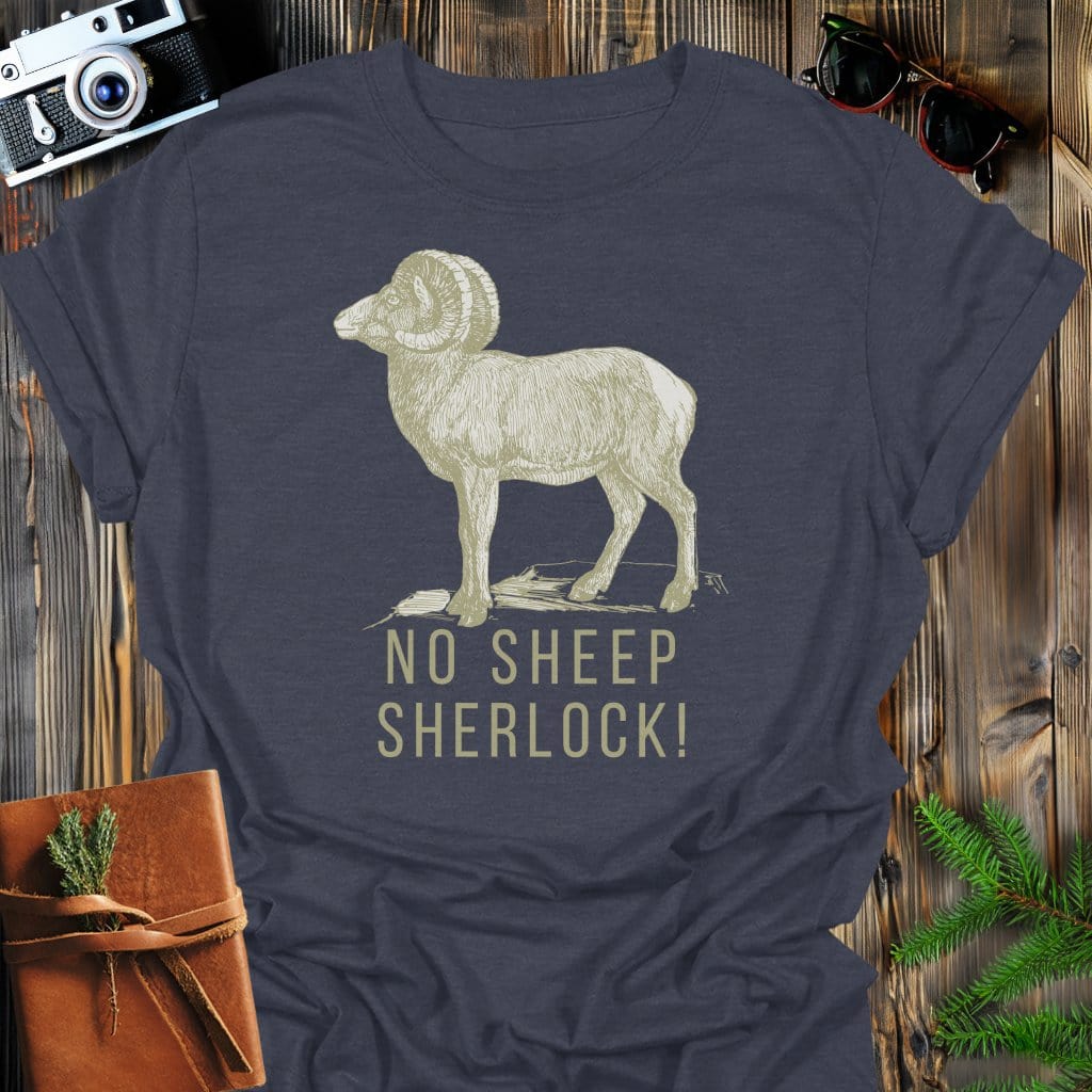 No Sheep Sherlock T-Shirt In Dark Heather / S Lightweight adventure tee for outdoor lovers Perfect for hiking camping or road trips Made from soft breathable cotton for all-day comfort Ideal for nature lovers and adventurers FAYO Threads outdoor apparel remember Fun Awaits You Outside