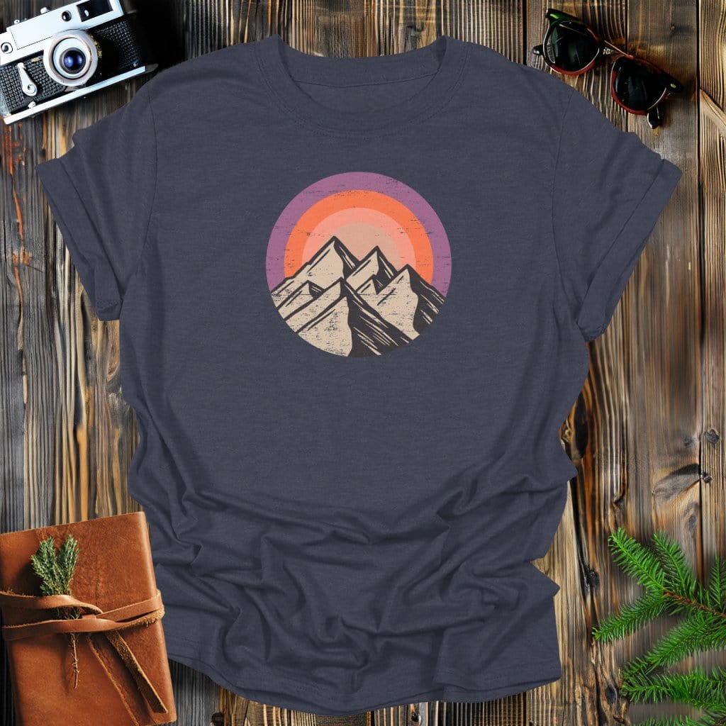 MyDesigns Physical Item S / Dark Heather Purple Skies and Mountains T-Shirt