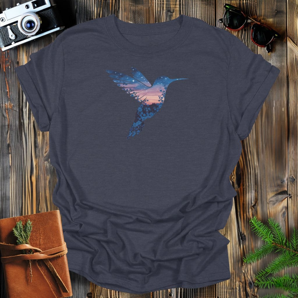 MyDesigns Physical Item S / Dark Heather Serene Hummingbird T-Shirt