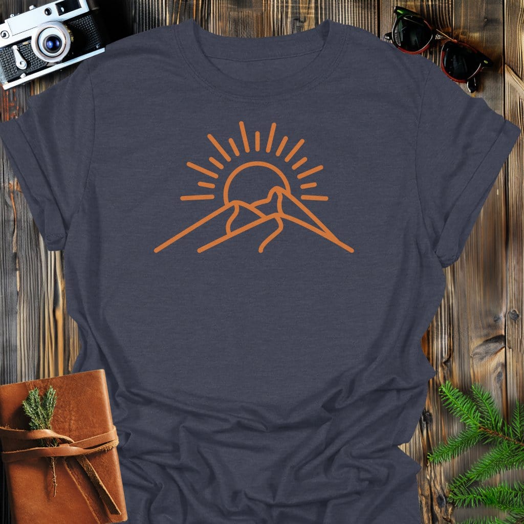 Sunrise Ridge T-Shirt In Dark Heather / S Lightweight adventure tee for outdoor lovers Perfect for hiking camping or road trips Made from soft breathable cotton for all-day comfort Ideal for nature lovers and adventurers FAYO Threads outdoor apparel remember Fun Awaits You Outside