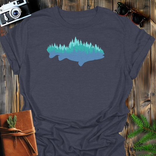Timber Trout T-Shirt In Dark Heather / S Lightweight adventure tee for outdoor lovers Perfect for hiking camping or road trips Made from soft breathable cotton for all-day comfort Ideal for nature lovers and adventurers FAYO Threads outdoor apparel remember Fun Awaits You Outside
