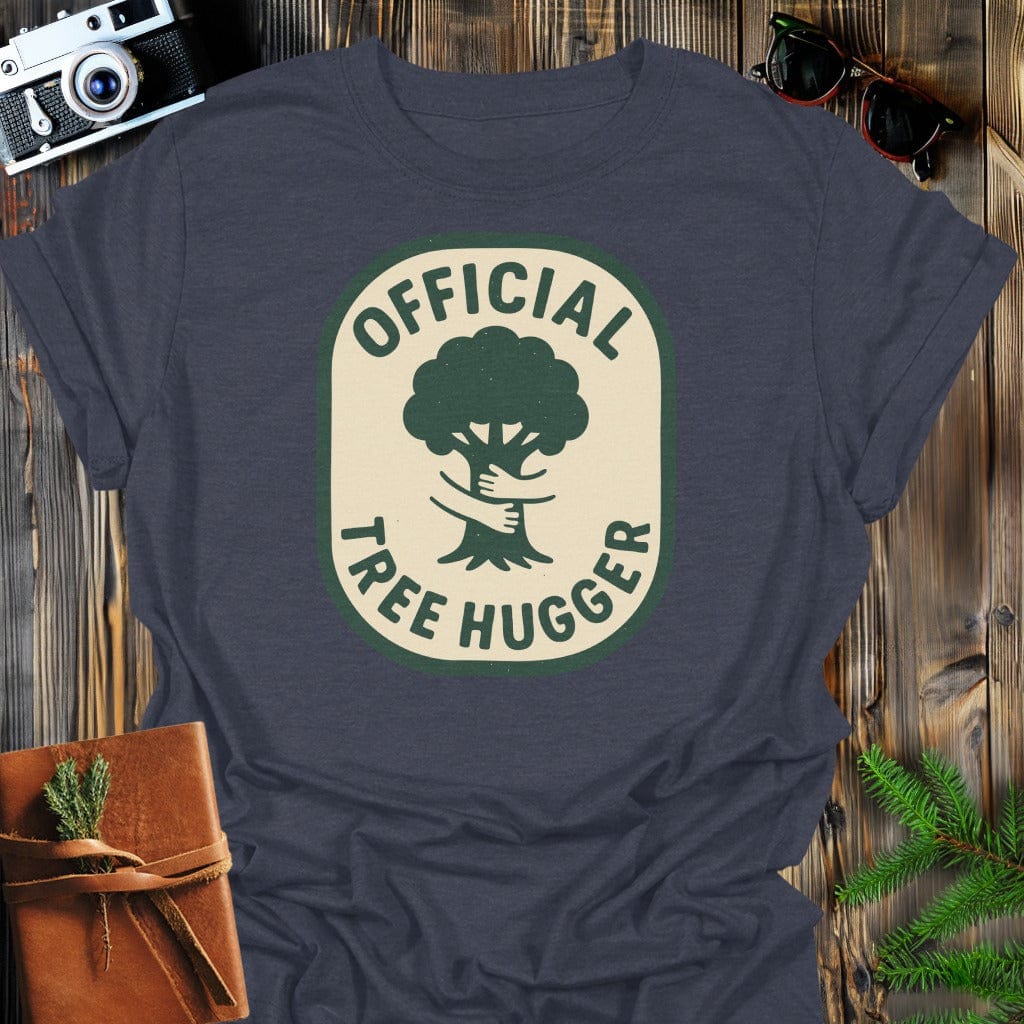 Tree Hugger Official T-Shirt In S / Dark Heather Lightweight adventure tee for outdoor lovers Perfect for hiking camping or road trips Made from soft breathable cotton for all-day comfort Ideal for nature lovers and adventurers FAYO Threads outdoor apparel remember Fun Awaits You Outside