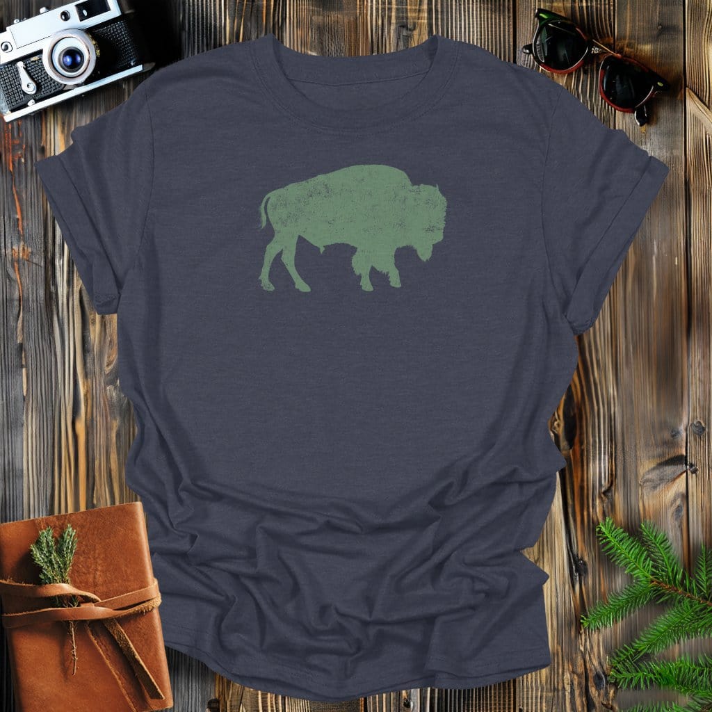 MyDesigns Physical Item S / Dark Heather Vintage Buffalo T-Shirt