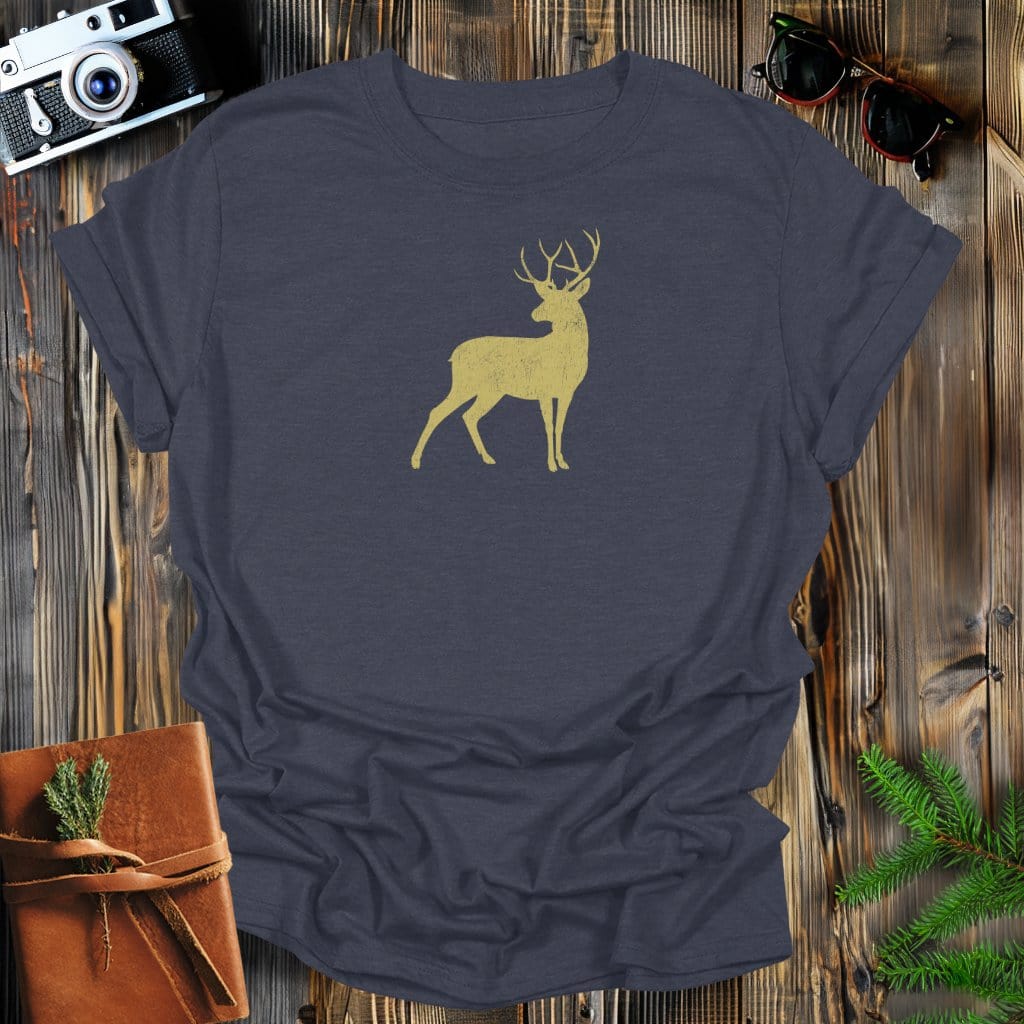 MyDesigns Physical Item S / Dark Heather Vintage Golden Buck T-Shirt