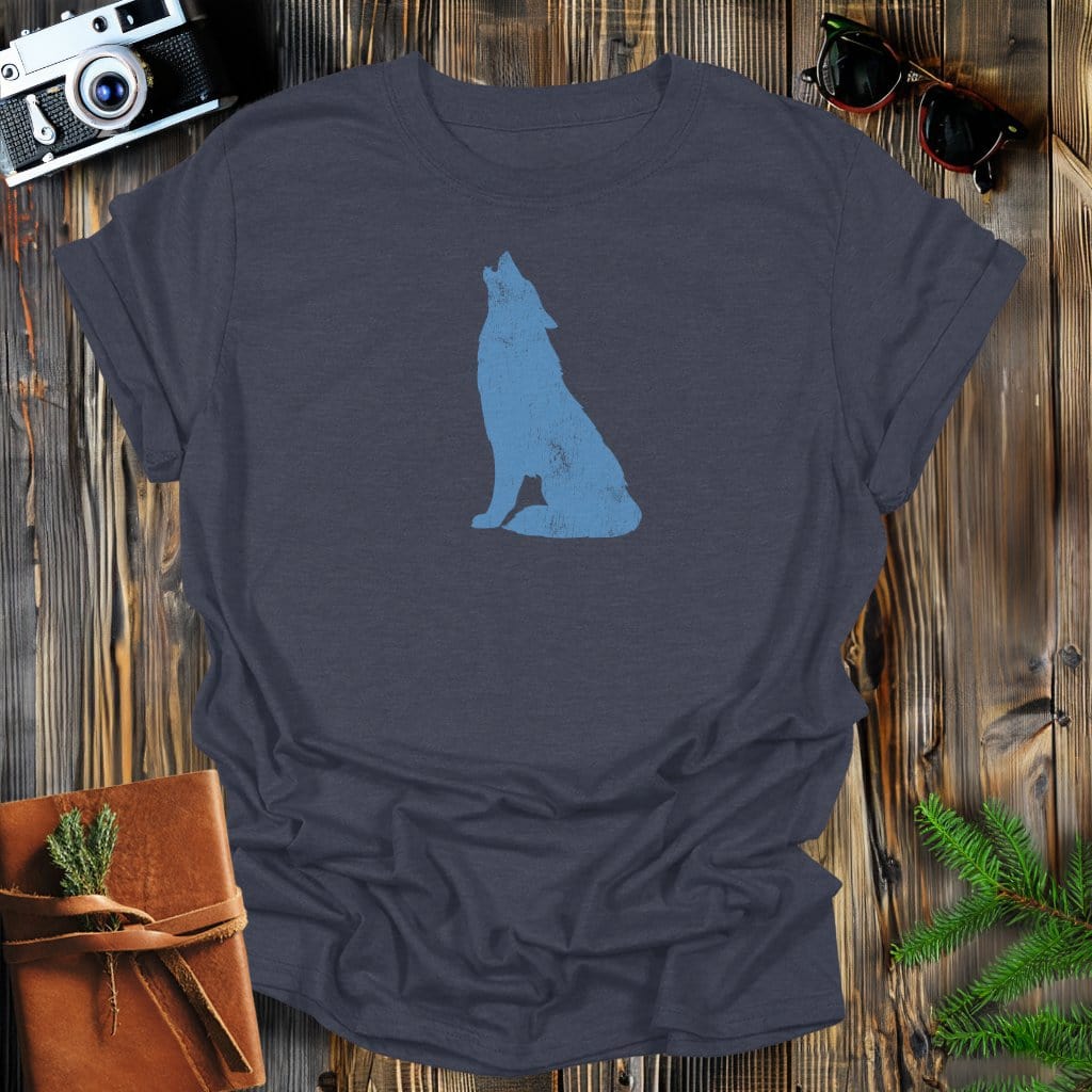 MyDesigns Physical Item S / Dark Heather Vintage Howling Wolf T-Shirt