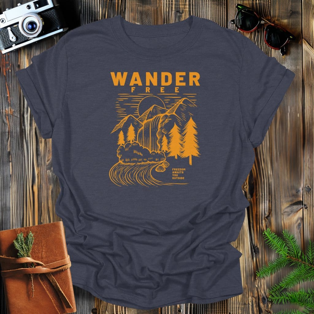 MyDesigns Physical Item S / Dark Heather Wander Free Waterfall T-Shirt