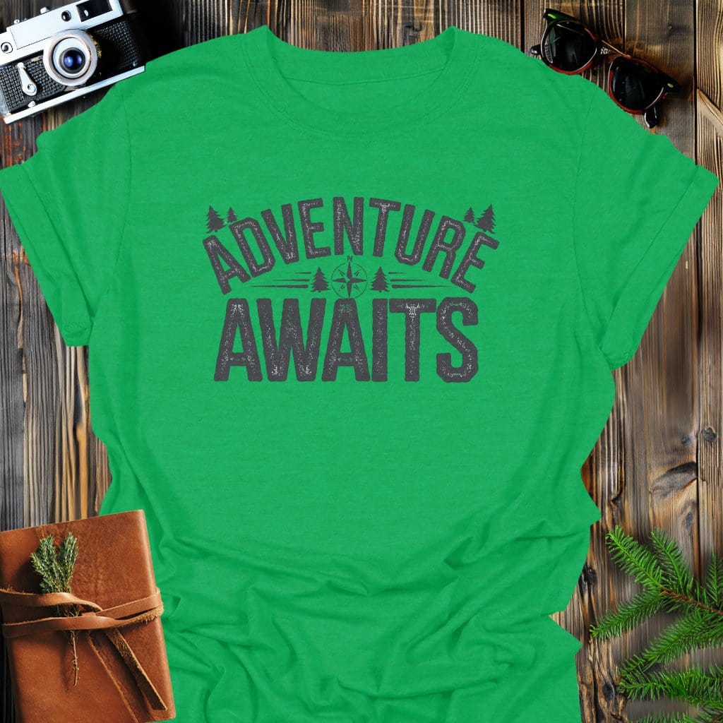 MyDesigns Physical Item S / Heather Irish Green Adventure Awaits T-Shirt