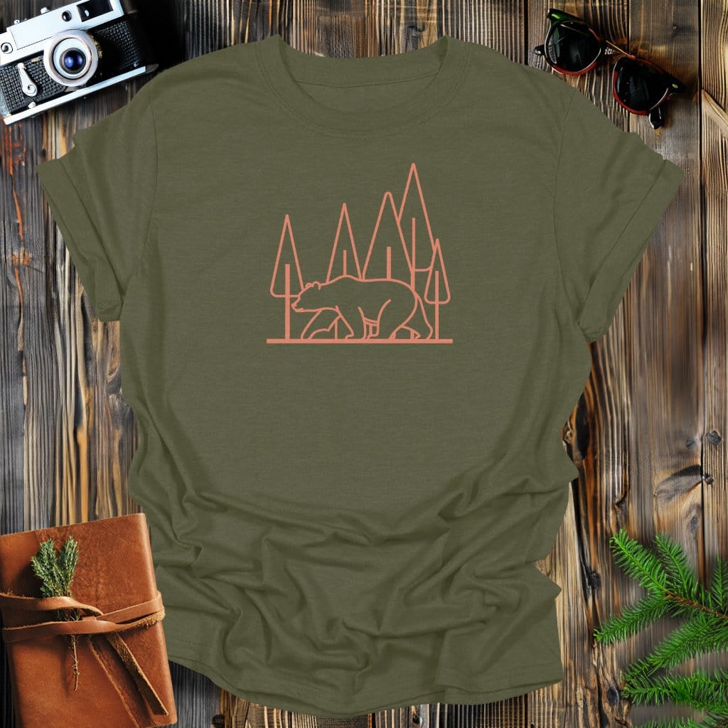 MyDesigns Physical Item S / Military Green Basic Forest Bear T-Shirt