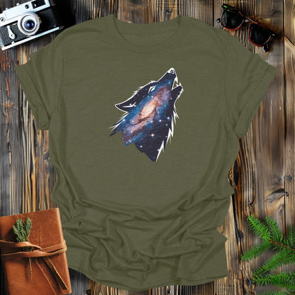 MyDesigns Physical Item S / Military Green Celestial Wolf T-Shirt