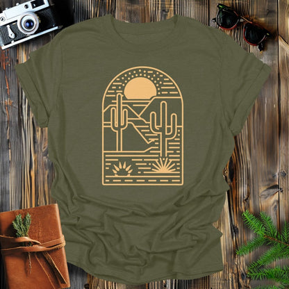 MyDesigns Physical Item S / Military Green Desert Sun T-Shirt