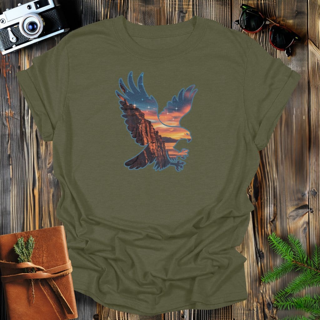 MyDesigns Physical Item S / Military Green Eagle Ocean Peace T-Shirt