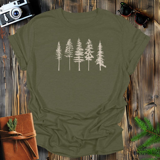 MyDesigns Physical Item S / Military Green Evergreens T-Shirt