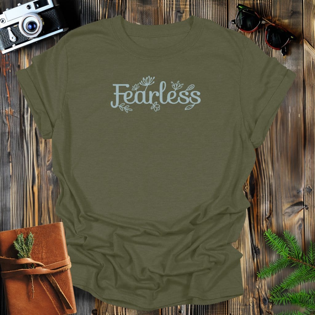 MyDesigns Physical Item S / Military Green Fearless Floral T-Shirt