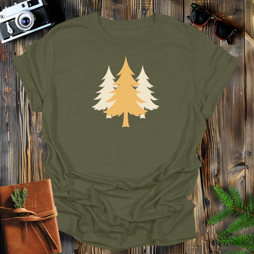 MyDesigns Physical Item S / Military Green Golden Evergreen T-Shirt