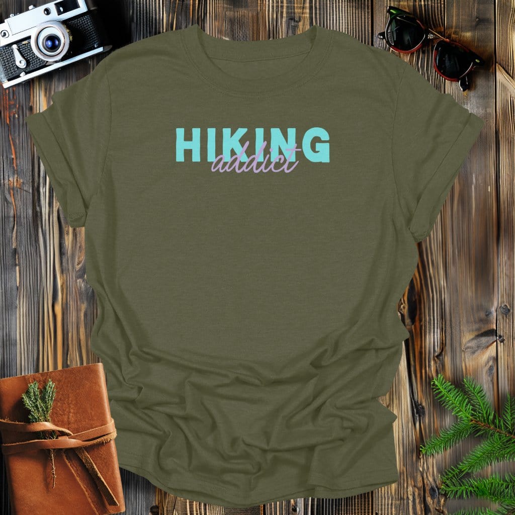 MyDesigns Physical Item S / Military Green Hiking Addict T-Shirt