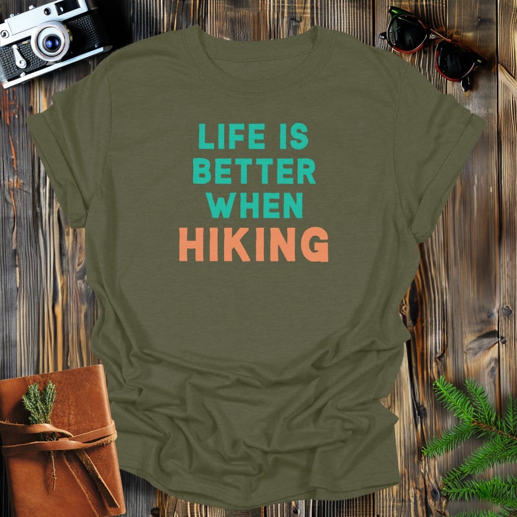 MyDesigns Physical Item S / Military Green HIking Life T-Shirt