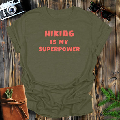 MyDesigns Physical Item S / Military Green Hiking Superpower T-Shirt