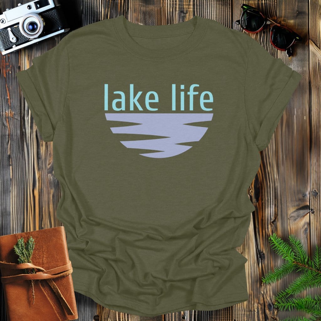 MyDesigns Physical Item S / Military Green Lake Life T-Shirt