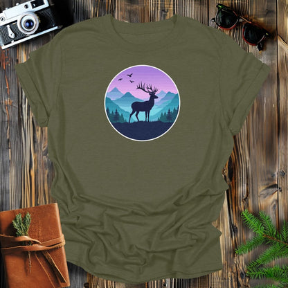 MyDesigns Physical Item S / Military Green Night Buck T-Shirt