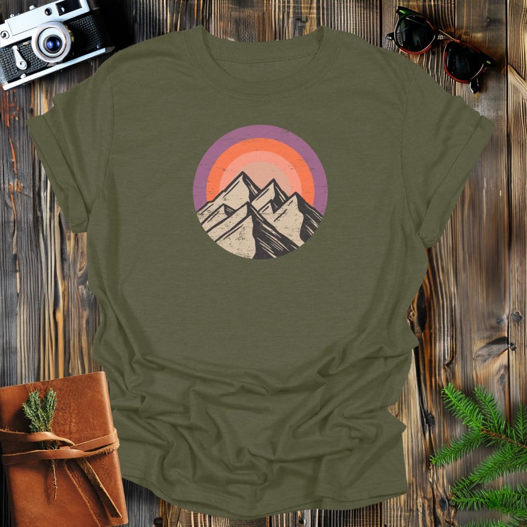 MyDesigns Physical Item S / Military Green Purple Skies and Mountains T-Shirt