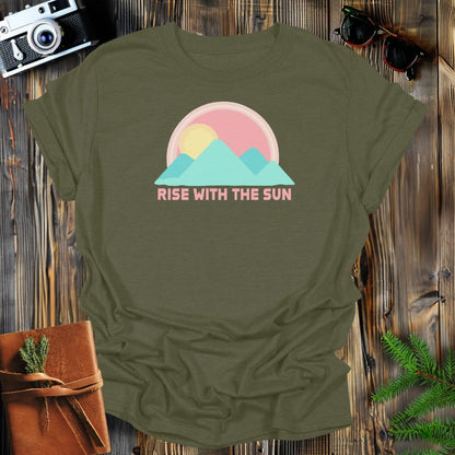 MyDesigns Physical Item S / Military Green Rise with the Sun T-Shirt