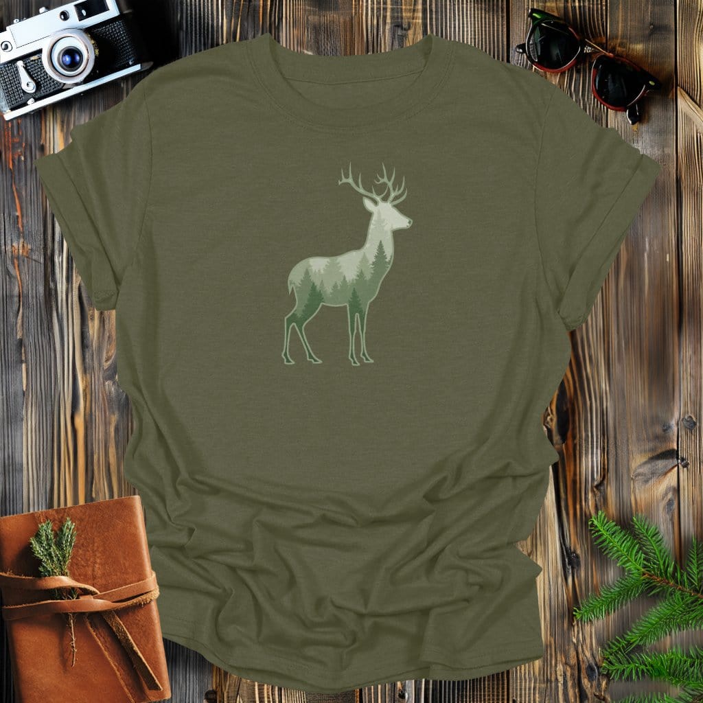 MyDesigns Physical Item S / Military Green Serene Buck T-Shirt