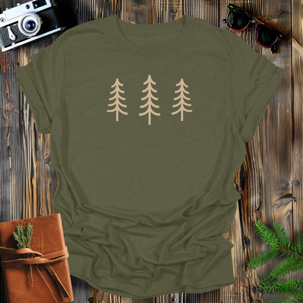 MyDesigns Physical Item S / Military Green Simply Trees T-Shirt