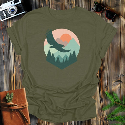 MyDesigns Physical Item S / Military Green Sunset Flight T-Shirt