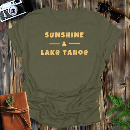 MyDesigns Physical Item S / Military Green Sunshine & Lake Tahoe T-Shirt