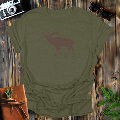 MyDesigns Physical Item S / Military Green Vintage Elk T-Shirt