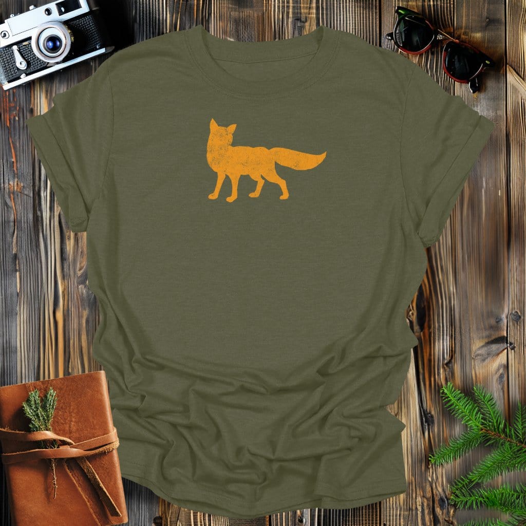 MyDesigns Physical Item S / Military Green Vintage Fox T-Shirt