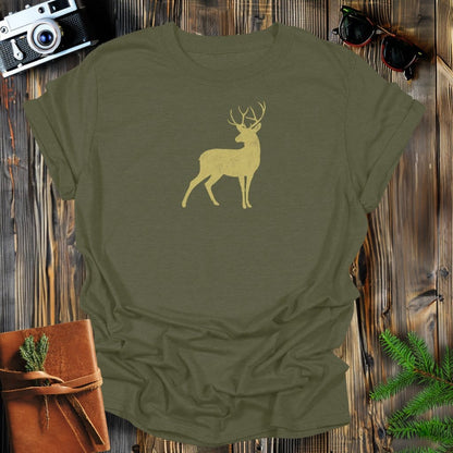 MyDesigns Physical Item S / Military Green Vintage Golden Buck T-Shirt