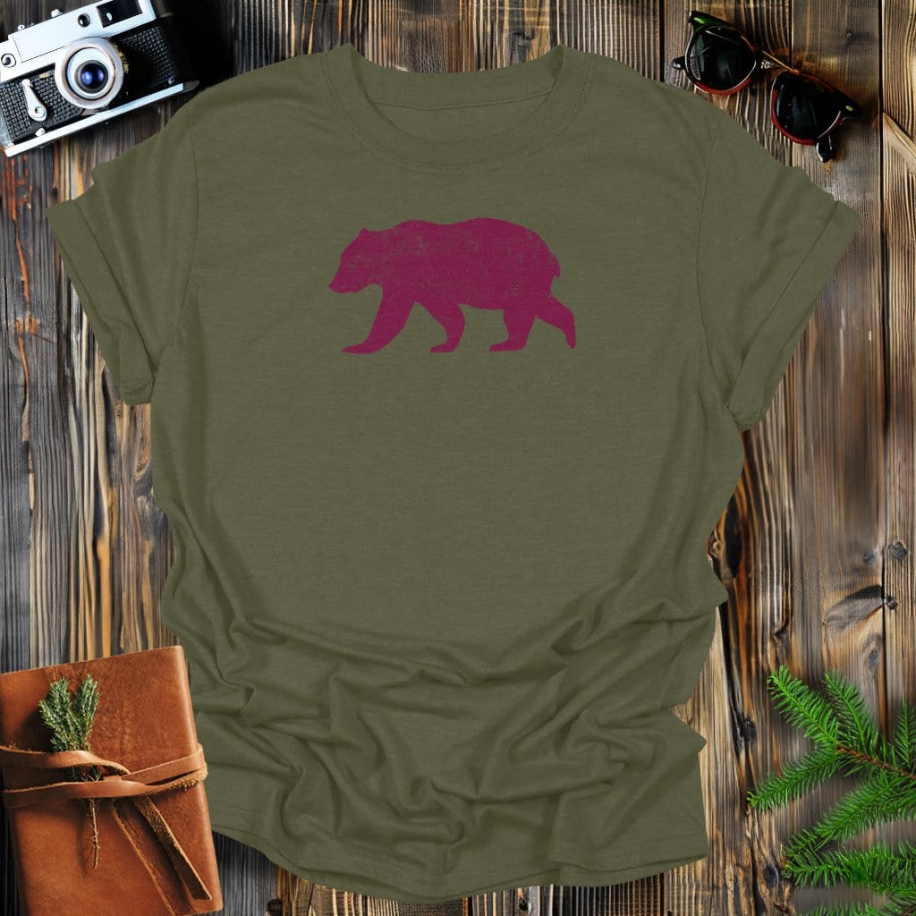 MyDesigns Physical Item S / Military Green Vintage Grizzly Bear T-Shirt