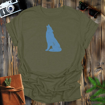 MyDesigns Physical Item S / Military Green Vintage Howling Wolf T-Shirt