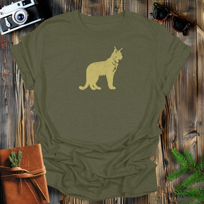 MyDesigns Physical Item S / Military Green Vintage Lynx T-Shirt