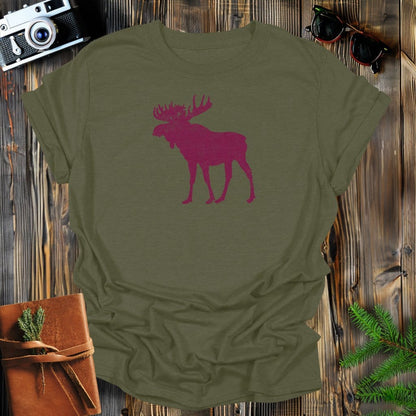 MyDesigns Physical Item S / Military Green Vintage Majestic Moose T-Shirt