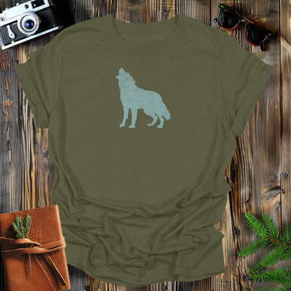 MyDesigns Physical Item S / Military Green Vintage Wolf T-Shirt